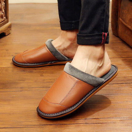 mens leather house shoes