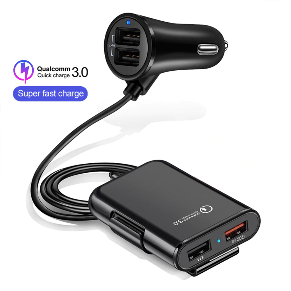 BUY IN COINS Quick Charge QC 3.0 Car Charger 4 Ports USB Car Charger