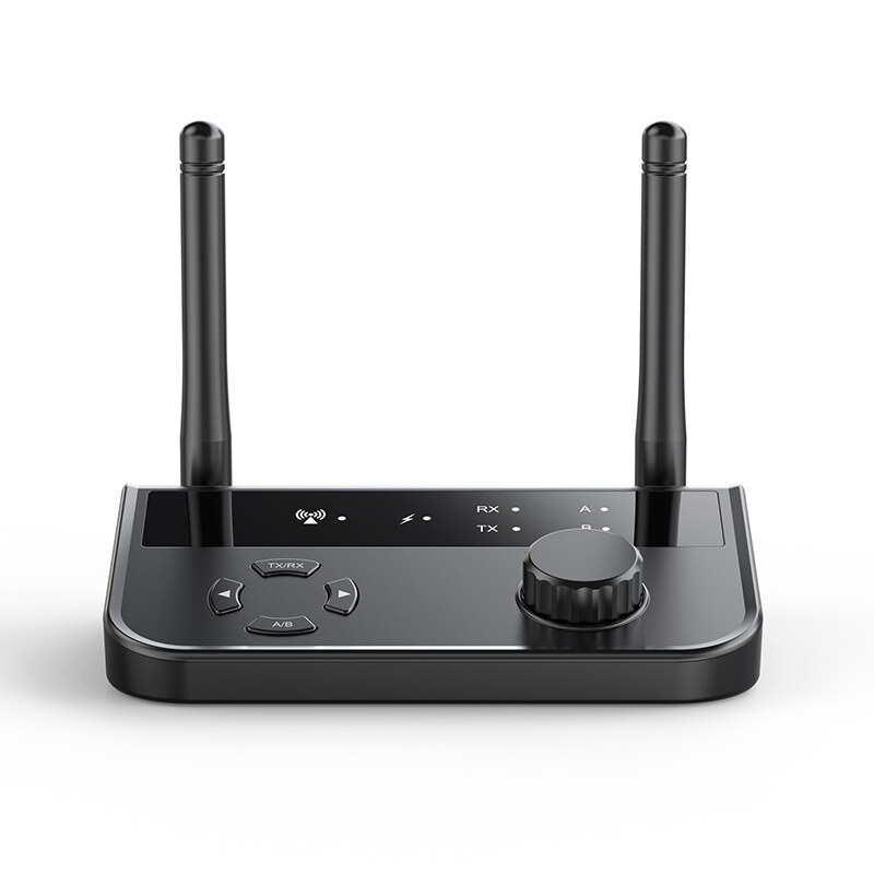Vaorlo 2-in-1 multi-point bluetooth 5.3 transmitter receiver with volume control 3.5mm aux 2 rca stereo music wireless audio adapter for car pc speakers amplifier