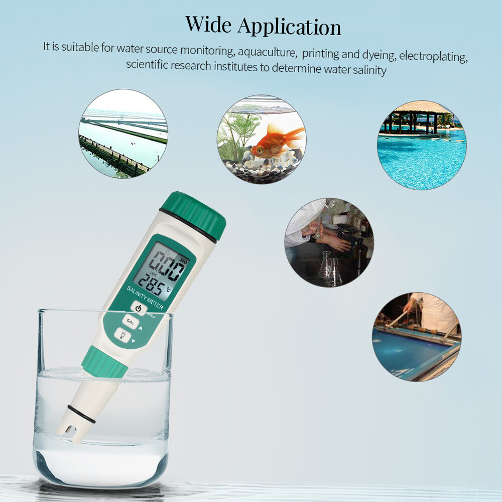 SMART SENSOR Portable Salinity Meter Handheld ATC Salinometer Halometer Salt Gauge Salty Brine Meter Seawater Salinity Refractometer Food Salinity Tester Meter