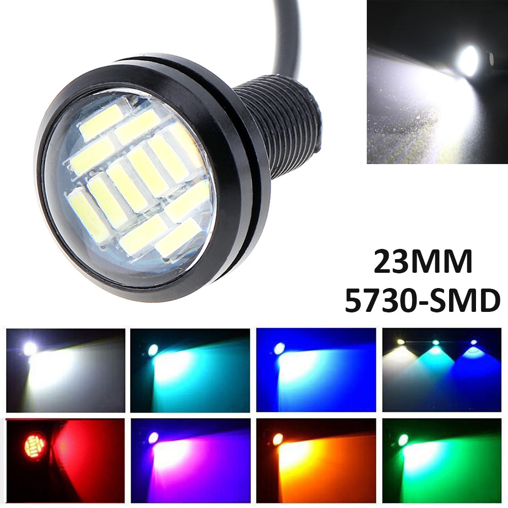 1pcs 23mm eagle eye light high power 4014 12smd 12v car fog drl bulb reverse backup parking signal lamp