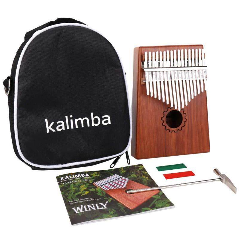 Kalimba Thumb Piano 17 Keys With Mahogany Wooden With Bag, Hammer And Music Book, Perfect For Music Lover, Beginners, Children Malaysia