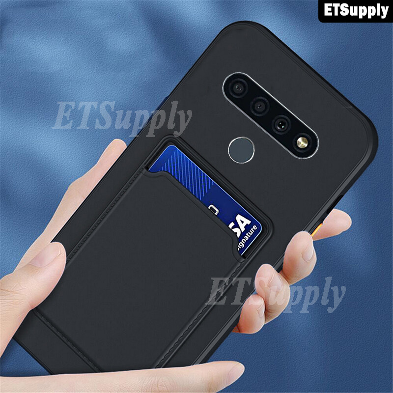 Wallet Phone Csae for LG V50 ThinQ Liquid Silicone Protection Soft Shell Silicone LG V50 ThinQ Back Card Case Convenient