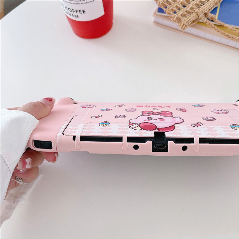 Nintendo Switch/Switch OLED Case Soft Pink TPU Protective Case Cover Cartoon Anti-Scratch Casing Nintendo Switch/Switch OLED Case
