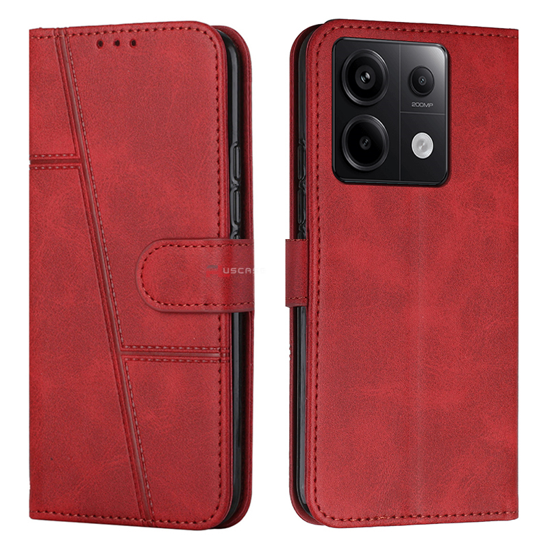 Flip Wallet Case For Redmi Note 13 4G - Leather Folio Cover With Kickstand & Card Slots