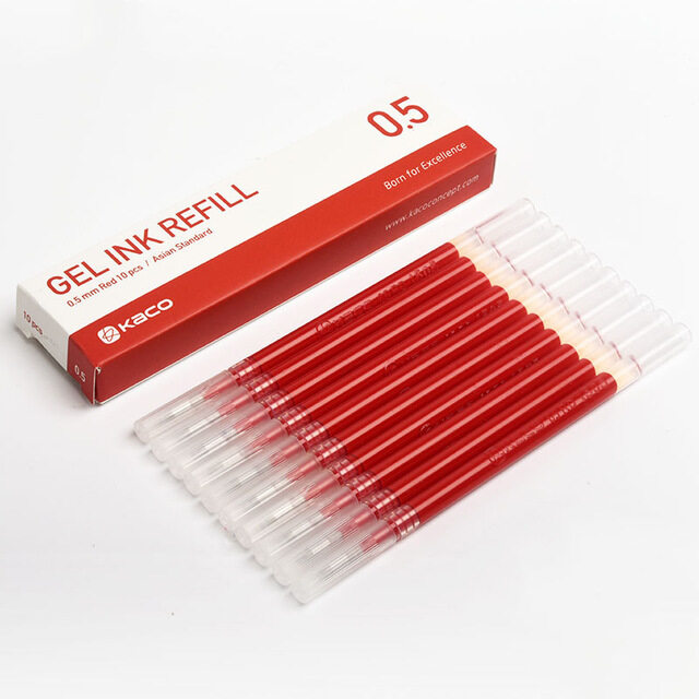 Kaco 10 Pcs/box Gel Pen Replacement Ink Refills Standard Universal 0