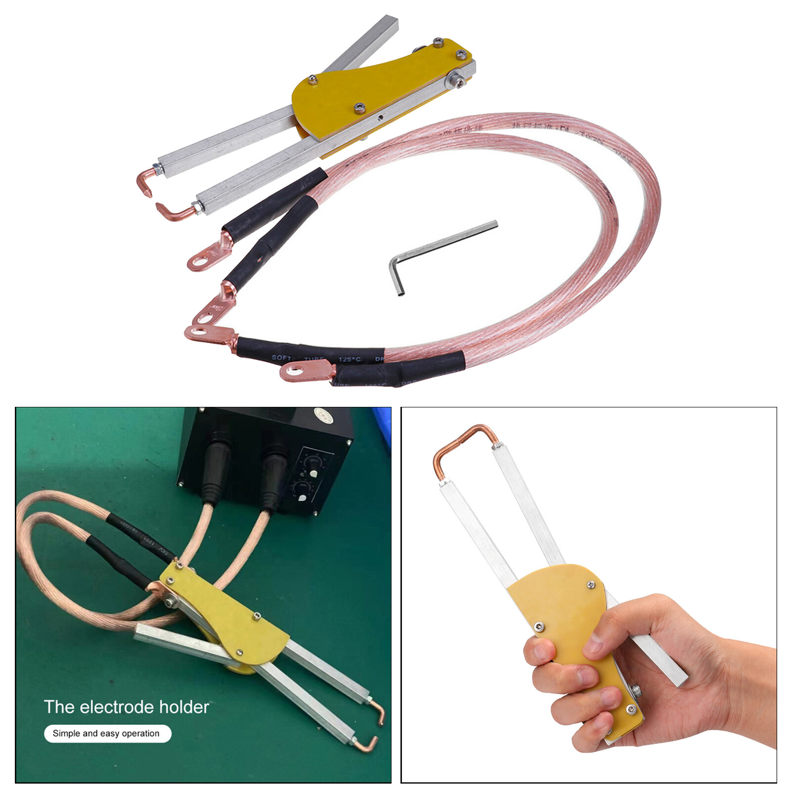 Baoblaze Portable Spot Welder Yellow China Butt Welding Tongs Welding Pliers for Tongs