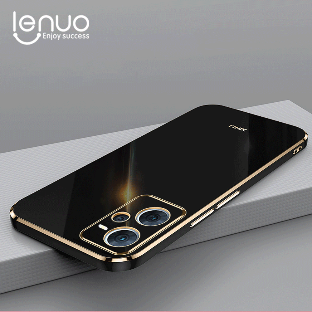 Lenuo Luxury 6D Plating Soft Casing Silicone Square Frame Phone Case For Realme C55 C53 C35 C33 C31 C21Y C25Y C21 C30 C20 C12 C15 GT Neo3 Phone Case Shiny Bling Back Cover Coque
