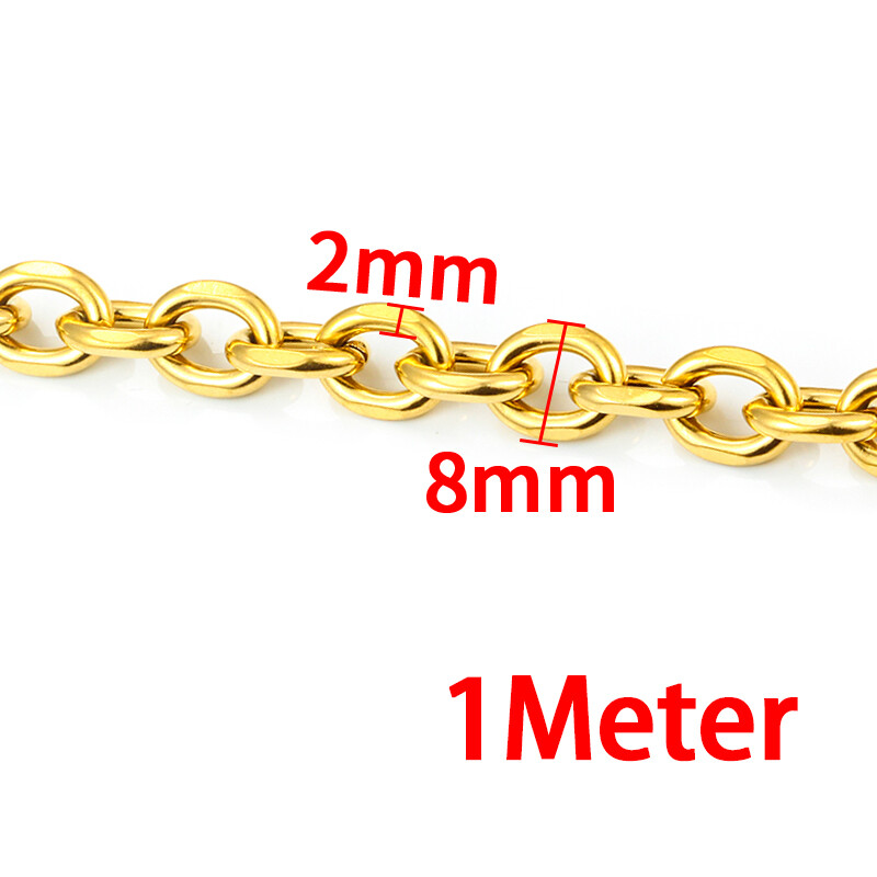 Stainless Steel Rolo Cable Chains Oval Link Chain Fit for DIY Jewelry Making Supplies Wholesale Lots Bulk Handmade Necklace 1M
