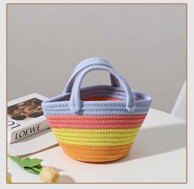 👜 Soft fabric Rainbow Handle Women 2022 Trend Designer Shopper Shoulder Bag Luxury Designer Small Top Handle Totes Female Handbags