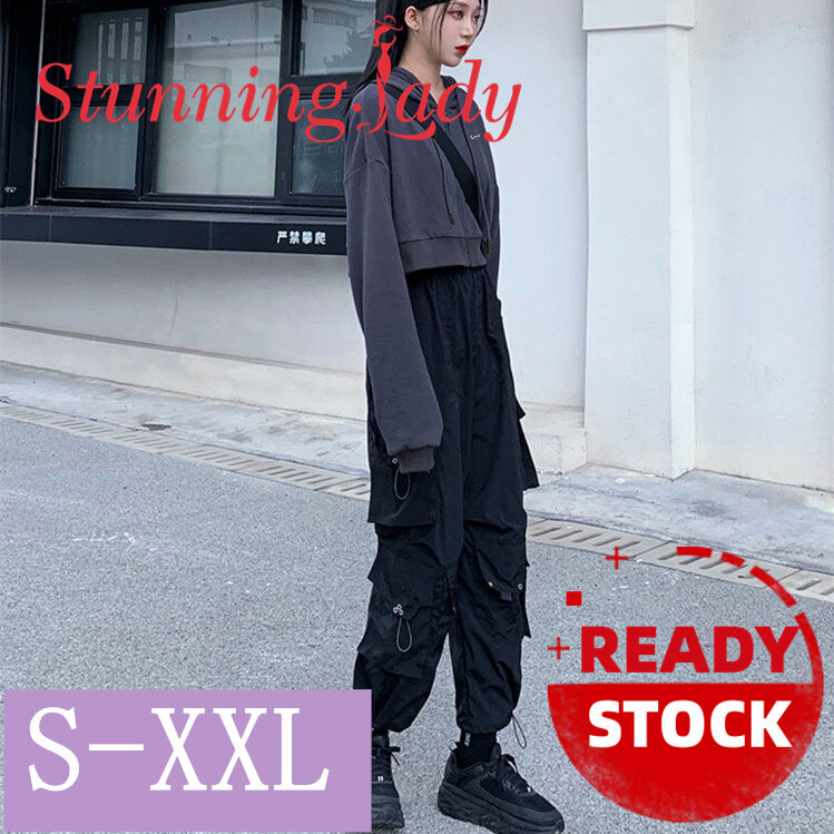 black drawstring cargo pants