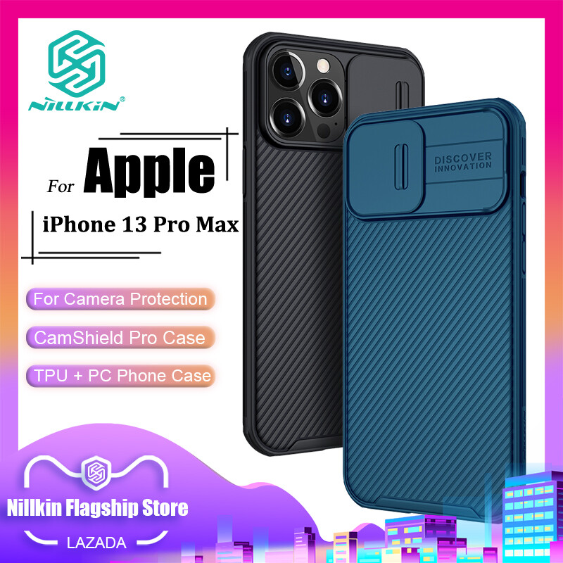 Nillkin Fashion Camera Protect Case for iPhone 13 Pro Max Phone Cases Business TPU + PC Camera Protect Shockproof Privacy Back Cover