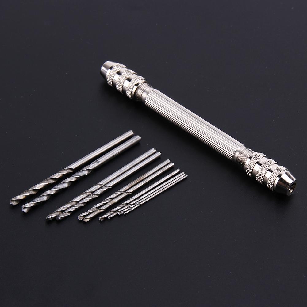 0.5-3.2mm Mini Manual Aluminum Hand Drill Chuck Twsit Micro Drill Bit Tool