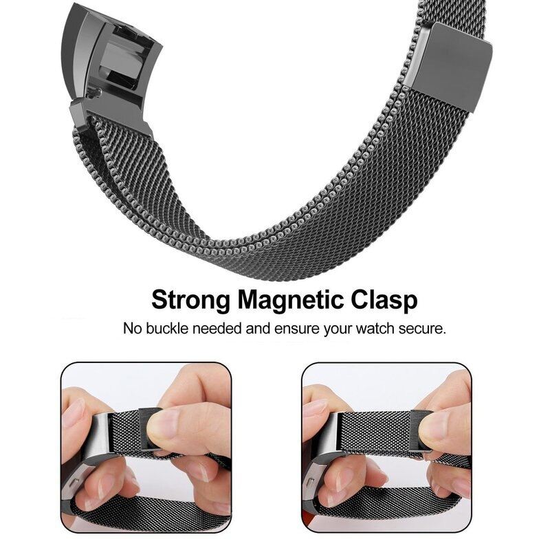 Milanese Loop Band for Fitbit Charge 3 Replacement Bracelet Stainless Steel Strap for Fitbit Charge 2 3 Charge 4 Smart Watch Accessories Wristband