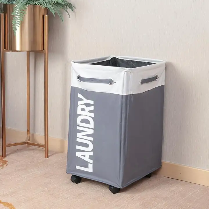Dirty Clothes Laundry Basket Foldable Storage With Wheel Dirty Clothes Laundry Basket Foldable