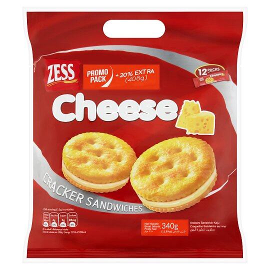 Zess 12 Cheese Cracker Sandwiches 340g + 20 Extra (408g) Lazada
