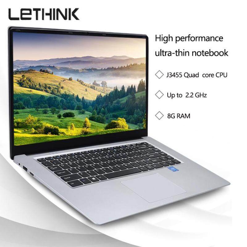 【LETHINK 】15.6 Inch Ultra-thin Laptop Windows 10 Intel J3455 Quad Core 1.5 GHZ 8GB RAM+64GB/128GB/256GB SSD Computer PC Gaming Laptop Notebook Ethernet LAN (RJ-45) USB 3.0 HDMI WiFi Camera Bluetooth