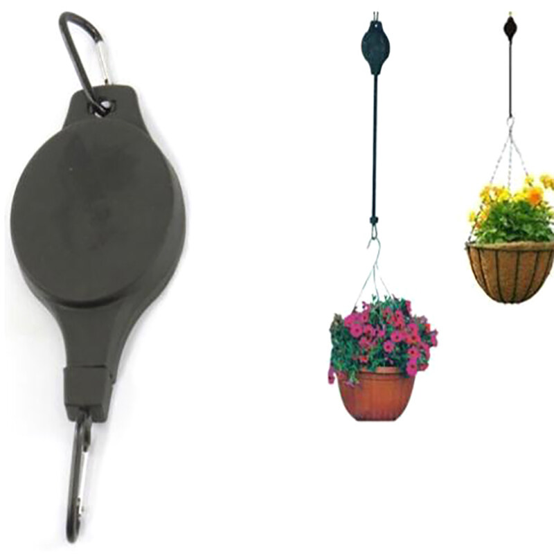 Flower Retractable Garden Pulley Basket Pull Down Hanging Hanger Plant