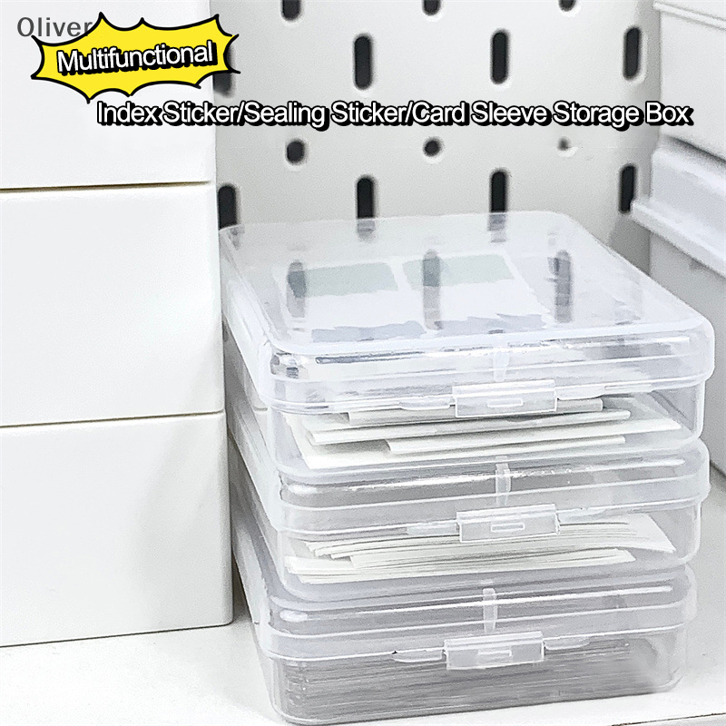 Transparent Storage Box Card Holder Sticker Stationery Transparent Storage Box Film Storage Box Classification Box for Craft Desktop
