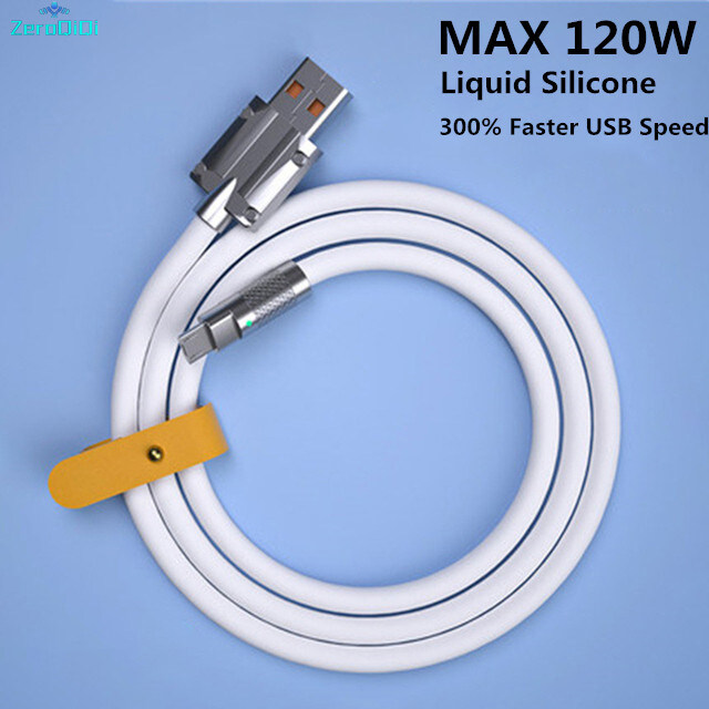 ZeroQiQi Cáp Silicon Lỏng Micro USB Android Sạc Siêu Nhanh 120W 6A Cáp USB