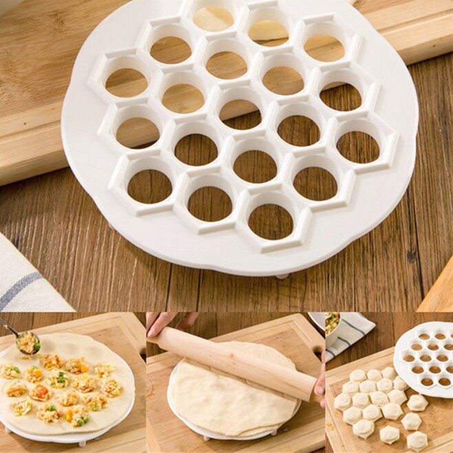 Hot Sale Dumpling Mold Maker Kitchen Dough Press Ravioli 19 Holes Making Mould DIY Maker Press Machine Jiaozi Maker Device Dumpling Maker Kitchen tools