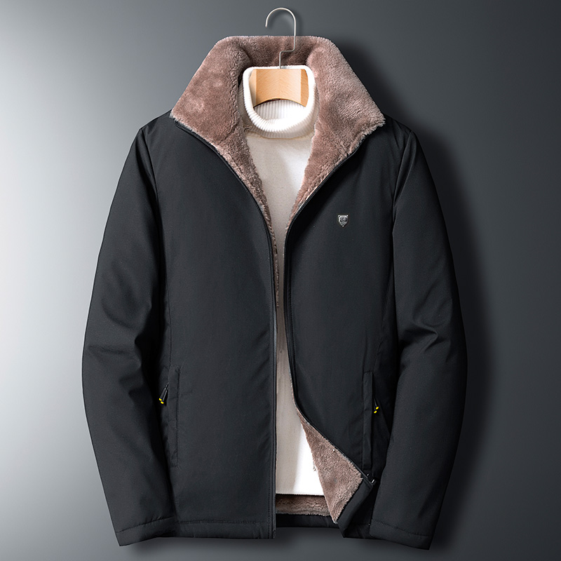 Fleece Jacket Men 's Warm Thick Windbreaker High Quality Fur Collar Coat Plus Size M-5XL Brand Fashion Winter Fleece Parkas