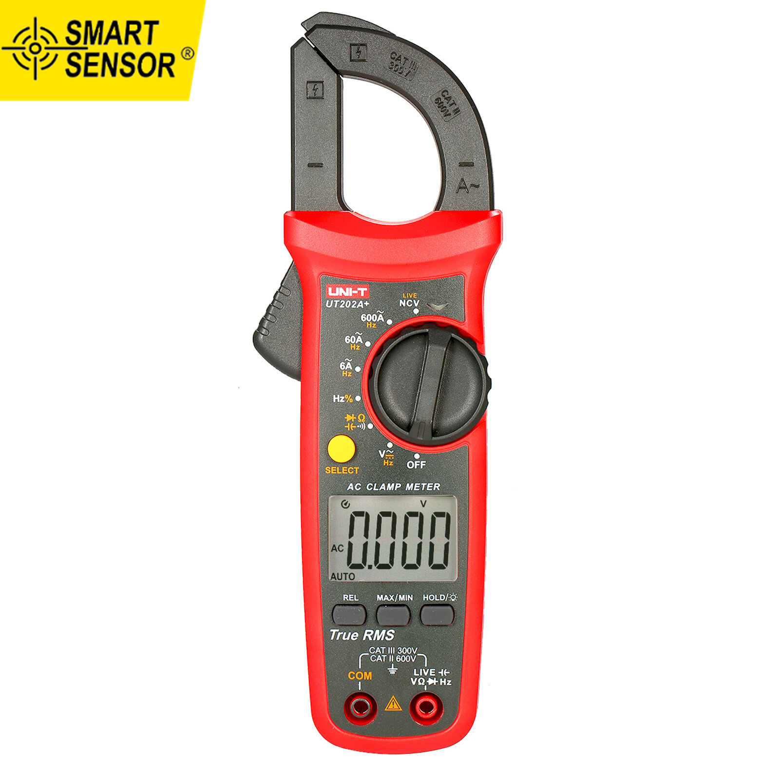 Smart sensor uni-t ut201+/ut202+/ut203+/ut204+/ut202a+ 4000/6000 counts digital clamp meter true rms multimeter clamp ammeter voltage meter ncv test universal meter tester ac/dc current clamp tester