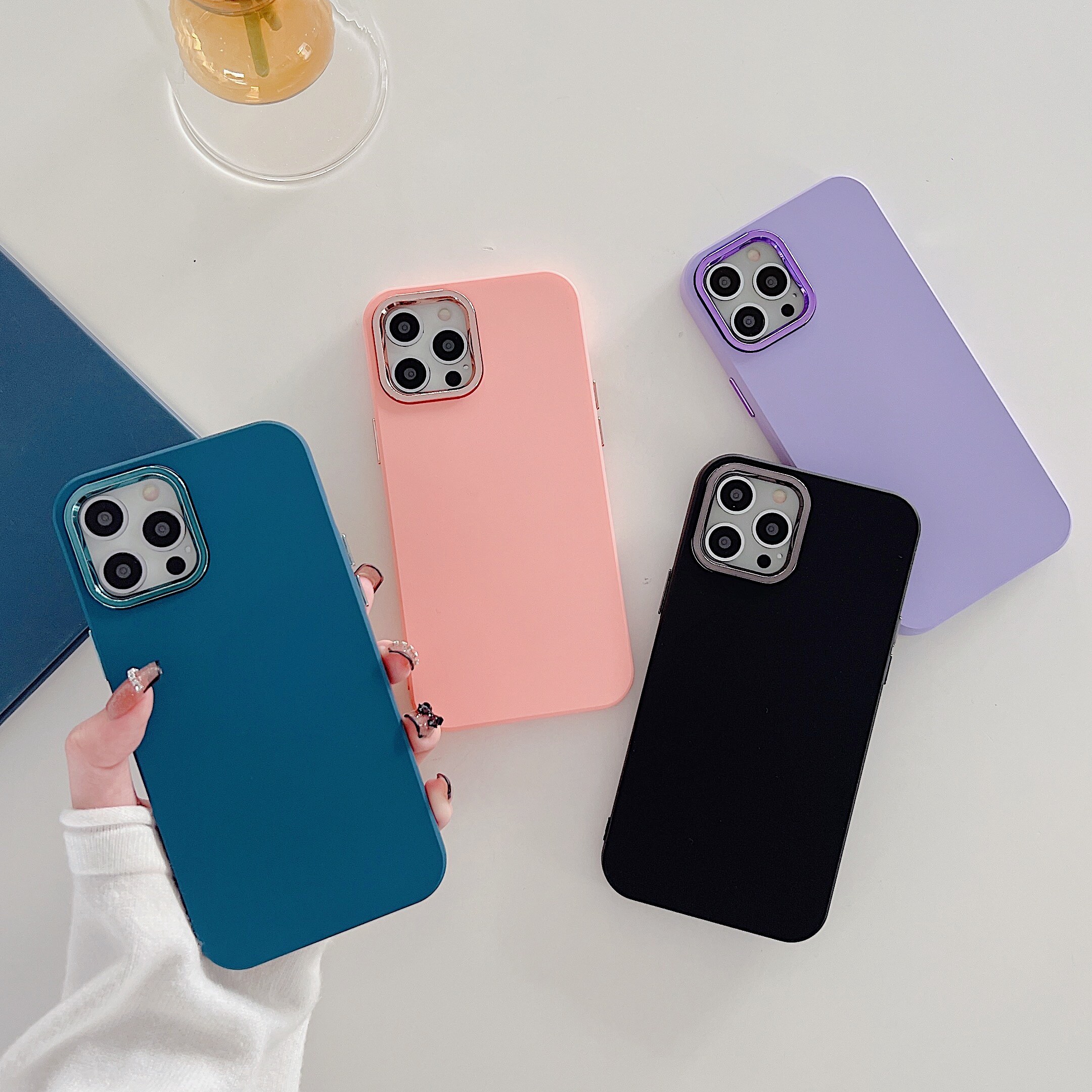 electroplate camera soft silicone phone case for iphone 14 pro max iphone 11 12 pro max iphone 13 pro max anti fall phone casing cover