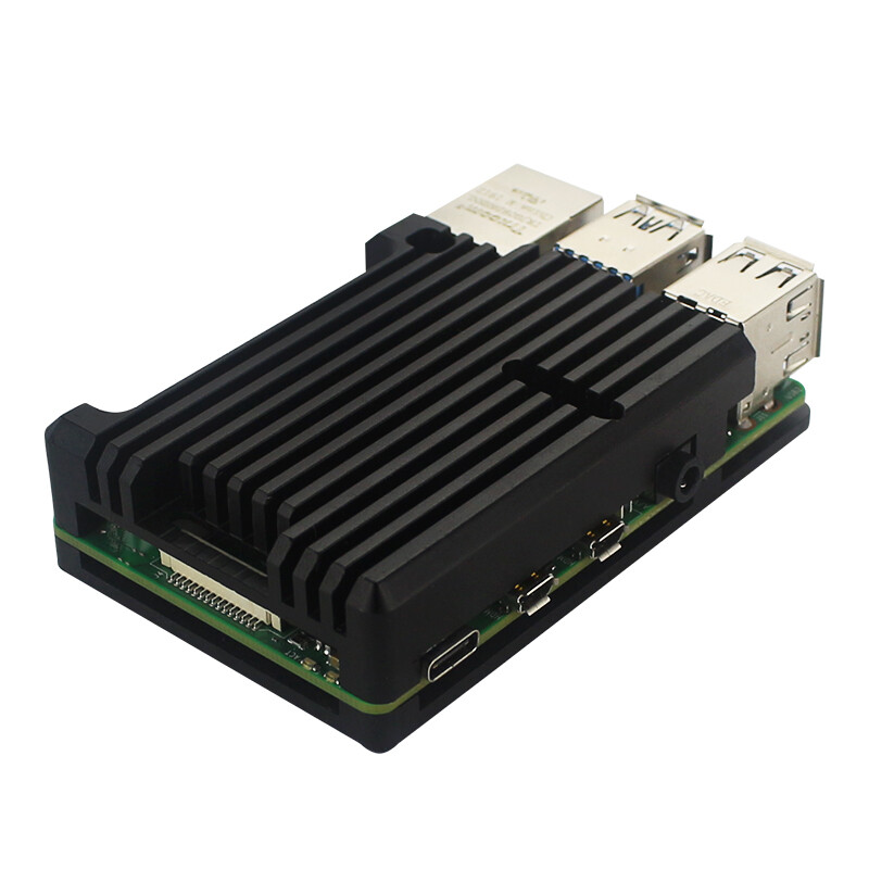 Raspberry Pi 4 Aluminum Alloy Case Ultra-thin CNC Metal Shell Passive Cooling Black Enclosure Box for Raspberry Pi 4 Model B