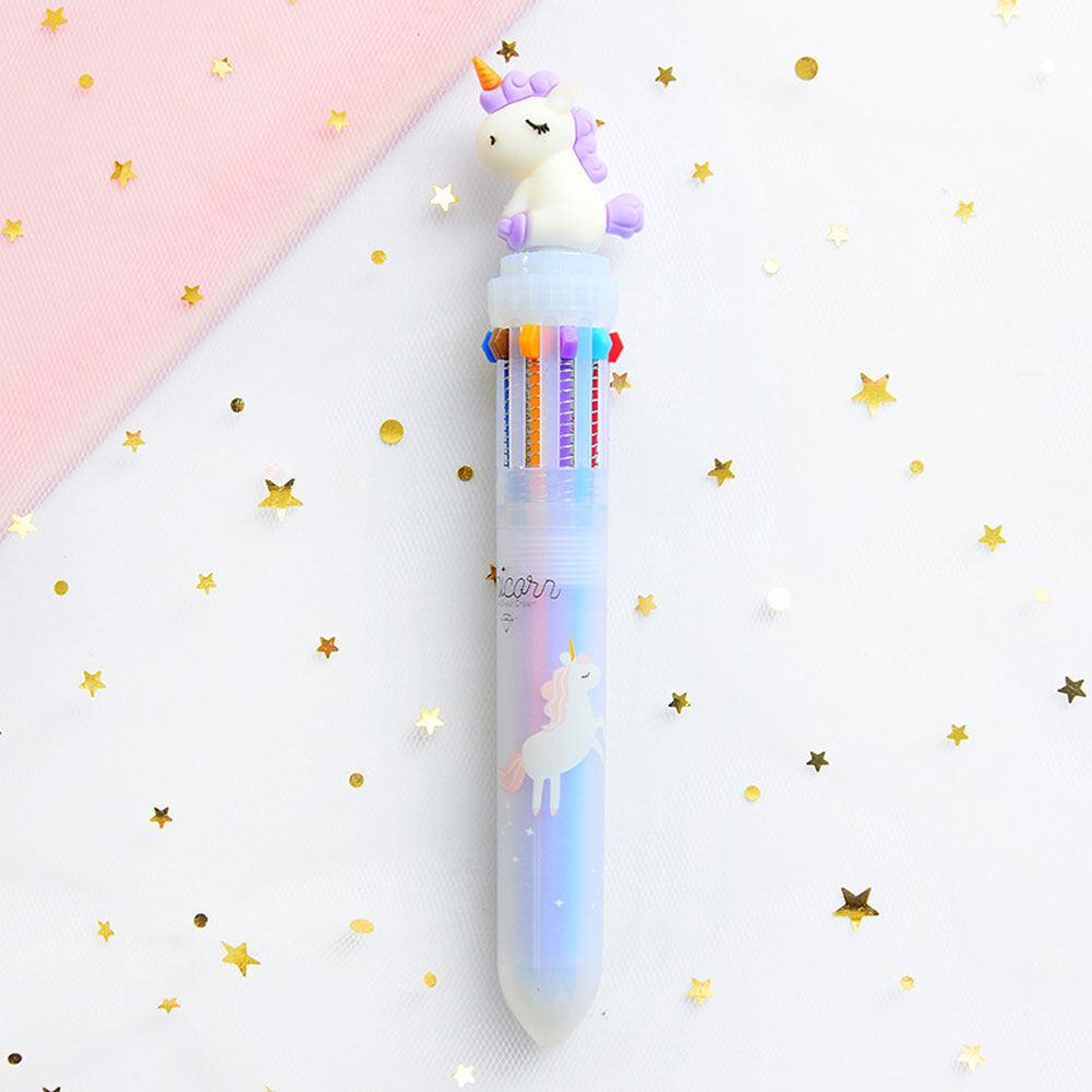 10 Colors Cute Unicorn Cartoon Ballpoint Pen School Office Supply Stationery Gifts