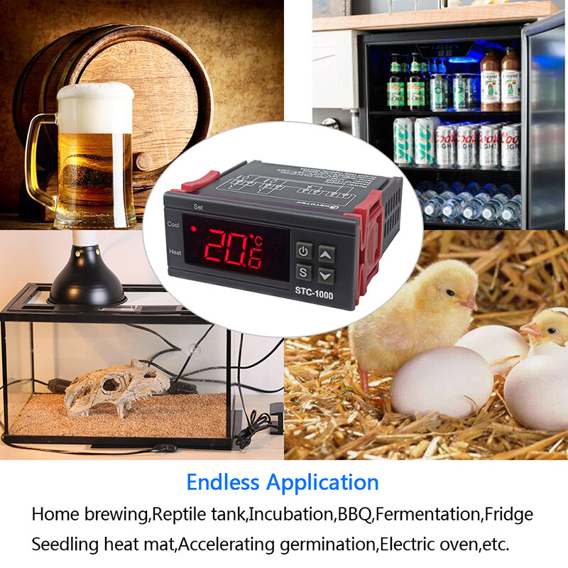 STC-3008 Dual Digital Temperature Controller Two Relay Output 12V 24V 220V Thermoregulator Thermostat Heater Cooler Dual Probe