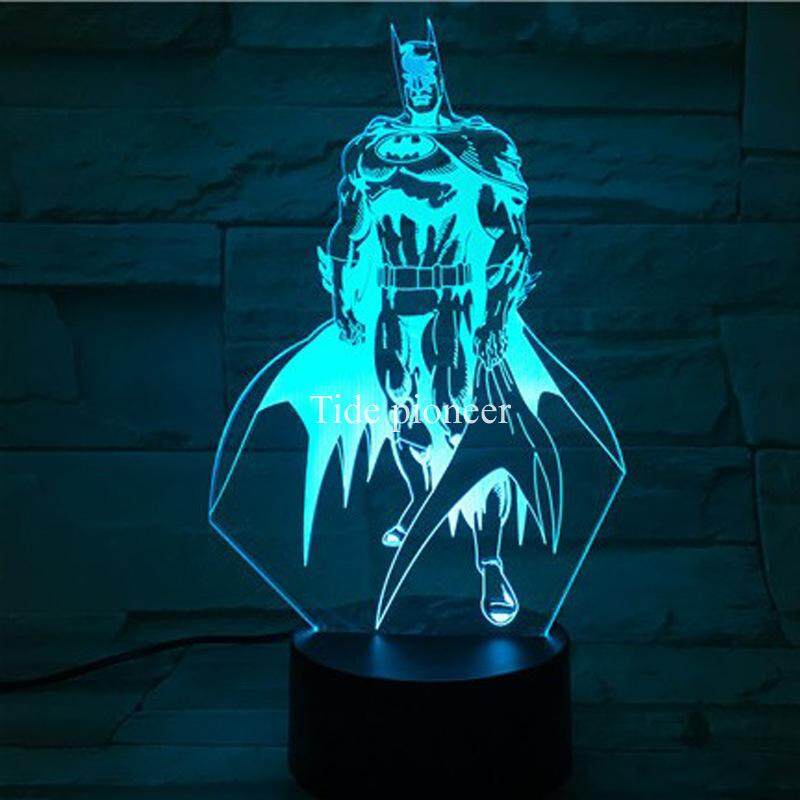 Triều tiên phong Batman 3D Đèn Led Bầu Không Khí Đèn Bàn Cảm Ứng Nhiều Màu Sắc Màu Đèn Ngủ