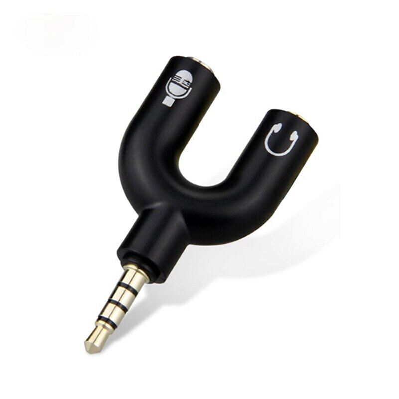 3.5mm Audio Microphone Earphone Splitter Connector Mic Headset Jack Converter Plug Adapter For Mobile Phone Tablet PC