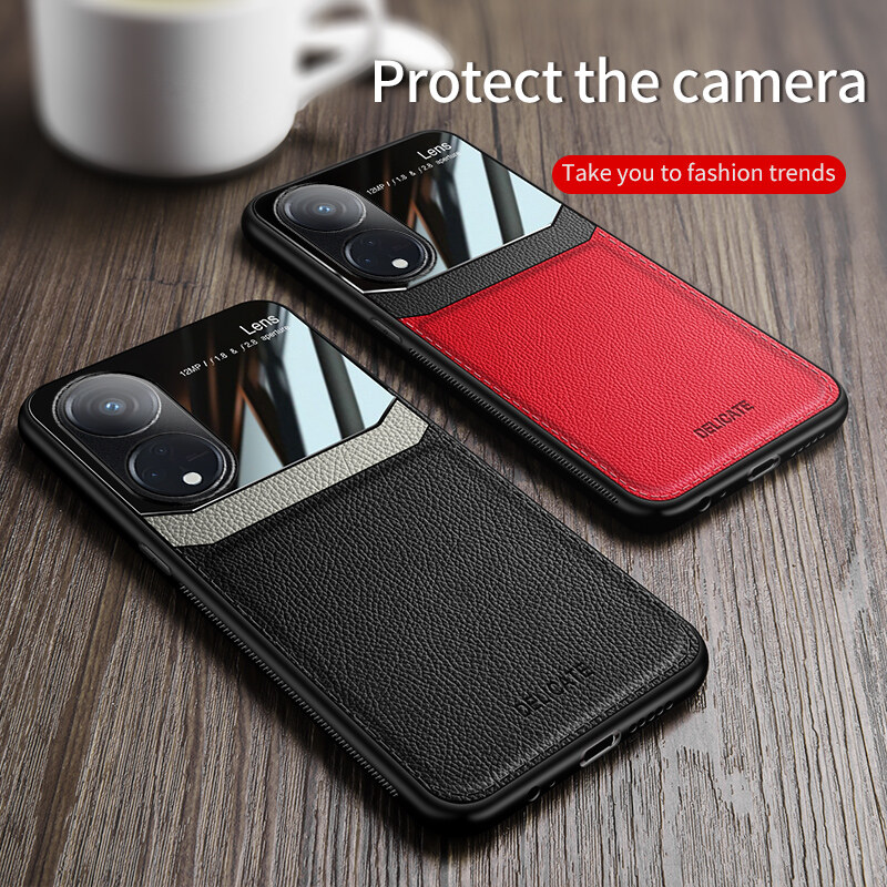 XICCI Shockproof Case Cover for OPPO Reno 8T 4G Ultra Luxury Leather Organic Glass Hard PC Silicone Protective Sleeve Back Cover