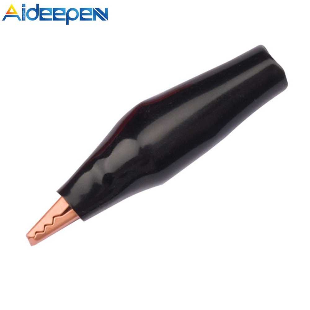 Aideepen 10A Alligator Medium Pure Copper Alligator Clamp with Protective Plastic Boot Red and Black Copper Test Clamp Wire Clip