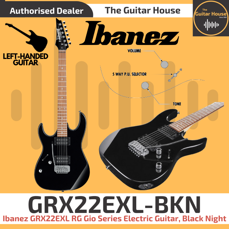 Ibanez GRX22EXL RG Gio Series Electric Guitar, Black Night (BKN) (Left Handed) (GRX22EXL BKN) (GRX22EXL-BKN) Malaysia