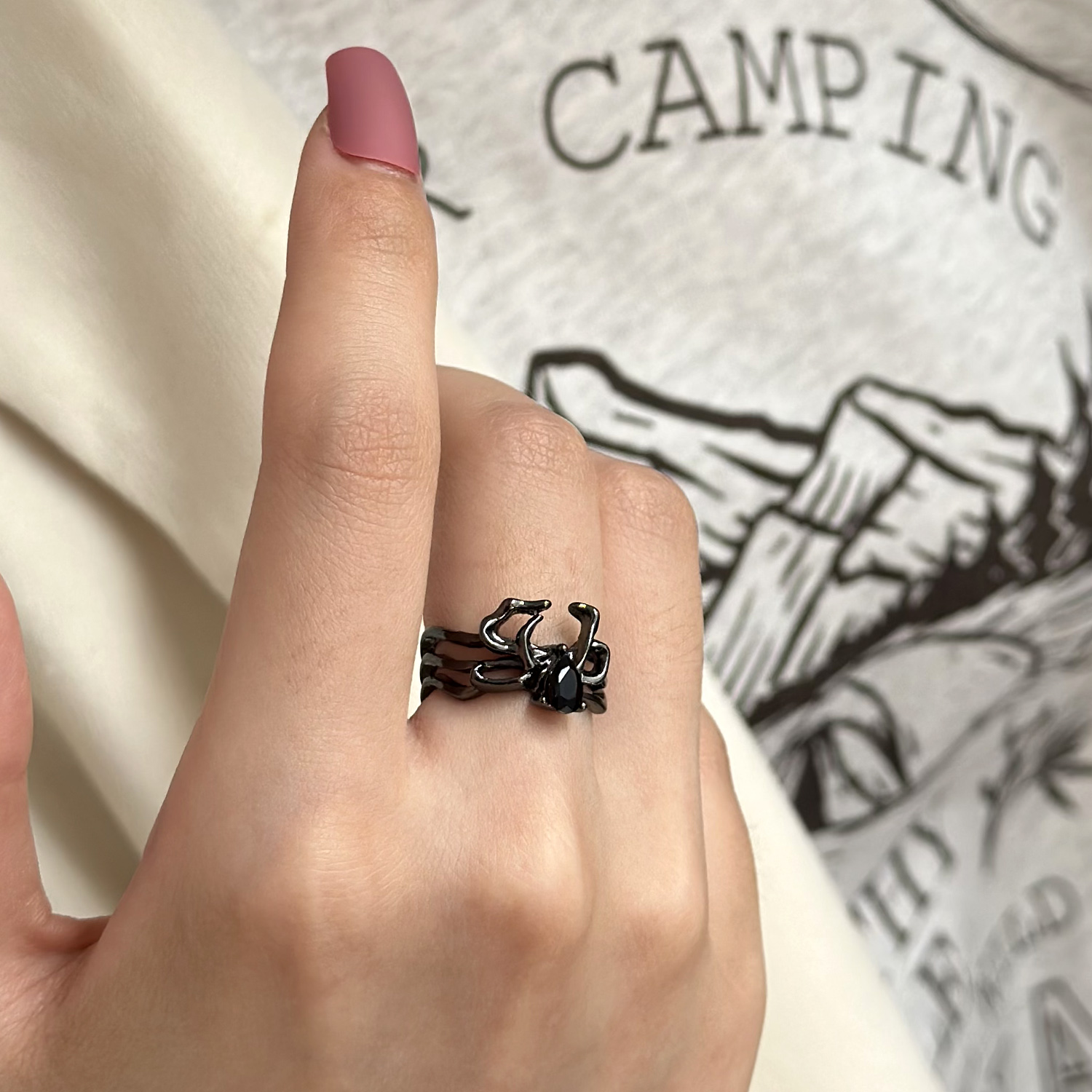 Vintage Gothic Irregular Spider Webs Ring Punk Personality Opening Adjustable Spider Ring For Men And Women Hip Hop Fashion Party Jewelry Accessories Gifts