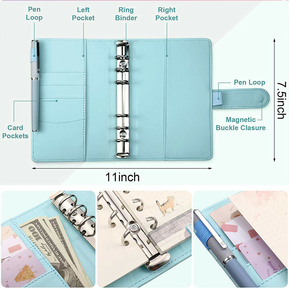 Money Saving A6 Zipper Wallet Envelopes Notebook Planner