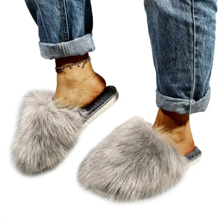 faux fur luxury slides slippers