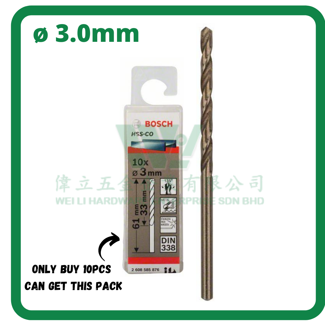 Bosch 1.013.0mm HSS Cobalt Metal Drill Bit stainless steel drill besi