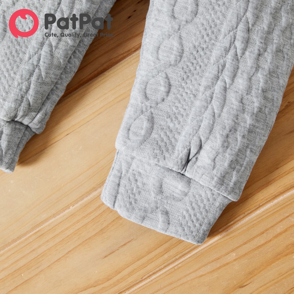 PatPat 2 Chiếc Bộ Dệt Kim Giả Dài Tay Màu Trơn Cho Bé Gái