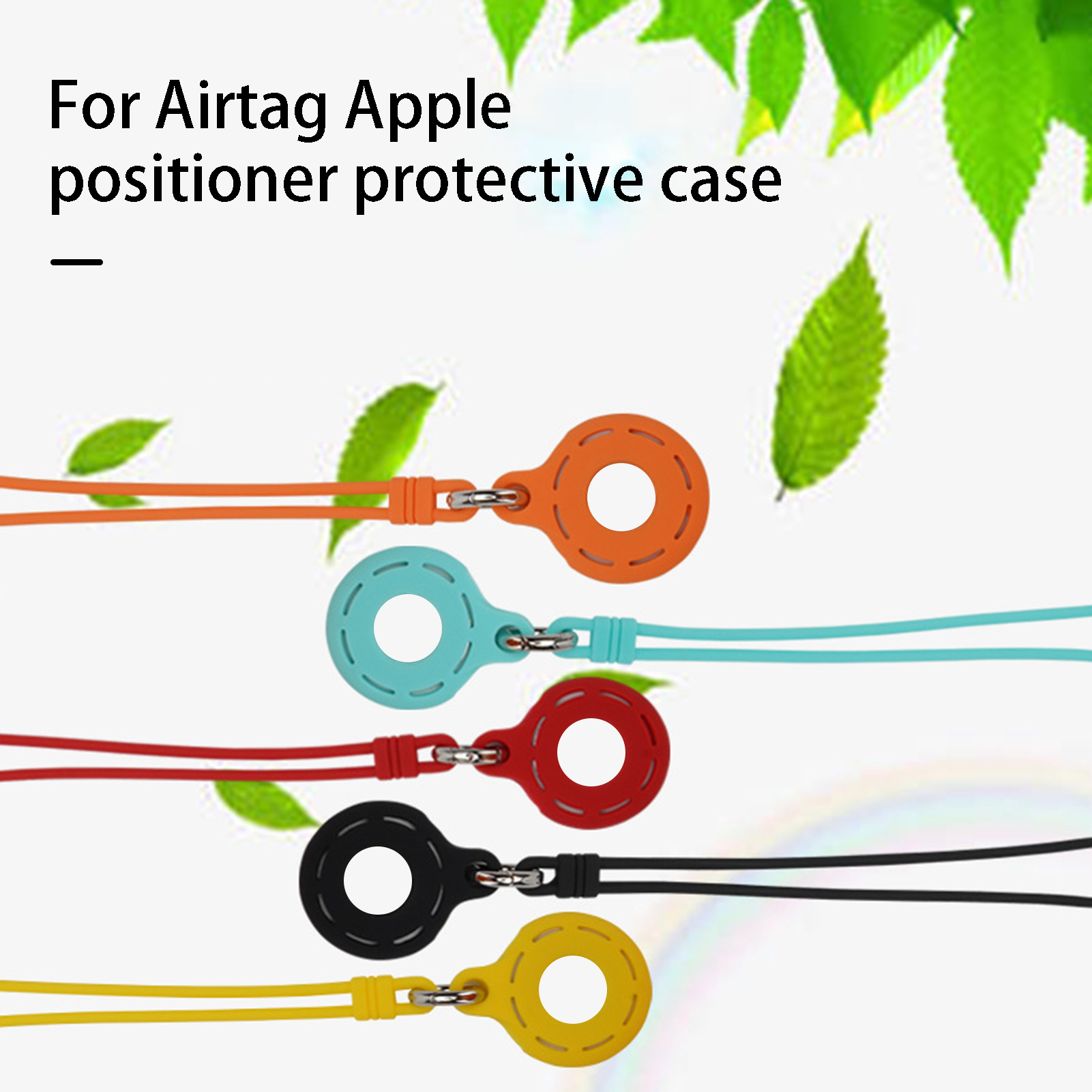 Tracker Protective Cover Luminous Anti-scratch Shockproof Dustproof Wear-resistant Secure Holder Soft Silicone Locator Protector Case with Lanyard for Airtag Locator Protective Cover