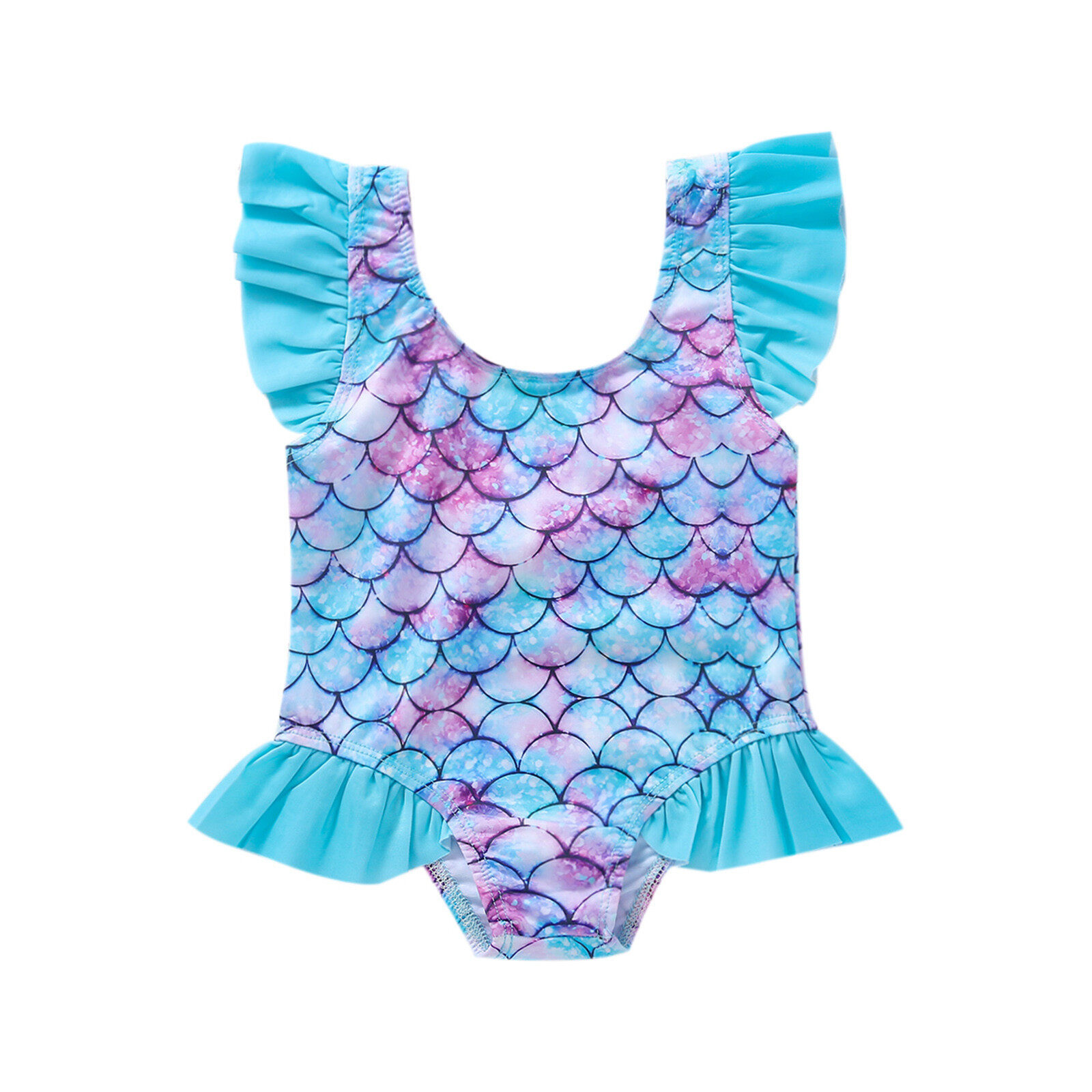 ELLIS Goldsmith Shop เด็กวัยหัดเดินสาวบิกินี่ดอกไม้ Mermaid ชุดว่ายน้ำมีระบายชุดว่ายน้ำ Beachwear