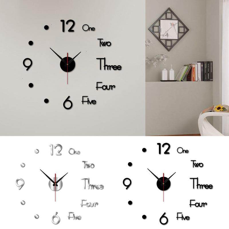 Đồng hồ treo tường cỡ lớn decal dán đồng hồ 3d chữ số la mã diy tường hiện đại trang chủ hiện đại