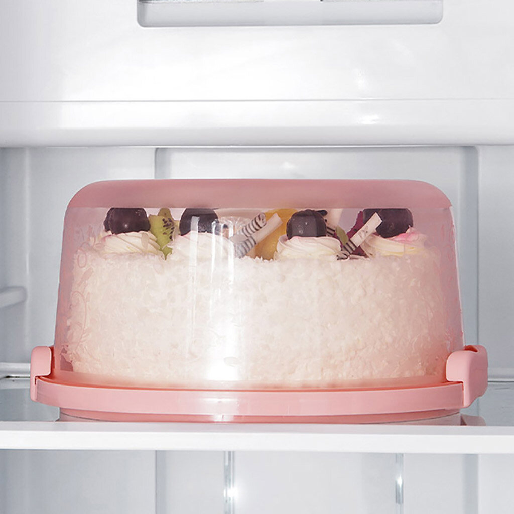 Blesiya Plastic Cake Box Round Cake Storage Carrier Container Lockable Lid