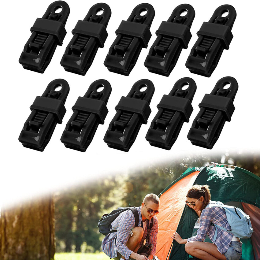 Pro-tool 10pcs Heavy Duty Lock Grip for Tarp Shade Cloth 2023 New Shade Cloth Plastic Clips Multipurpose Reusable Tarp Clips Heavy Duty Lock Grip for Cover Awnings Outdoor Camping