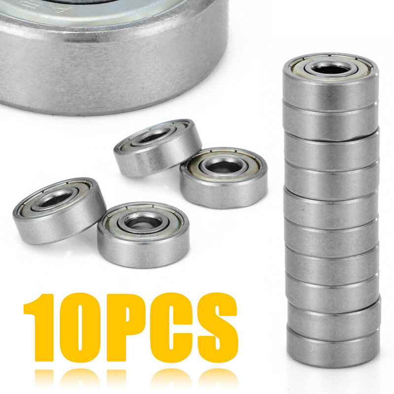 BOKALI 10pcs 608ZZ Heavy Metal Skateboard Scooter Deep Groove Ball Wheel Bearings
