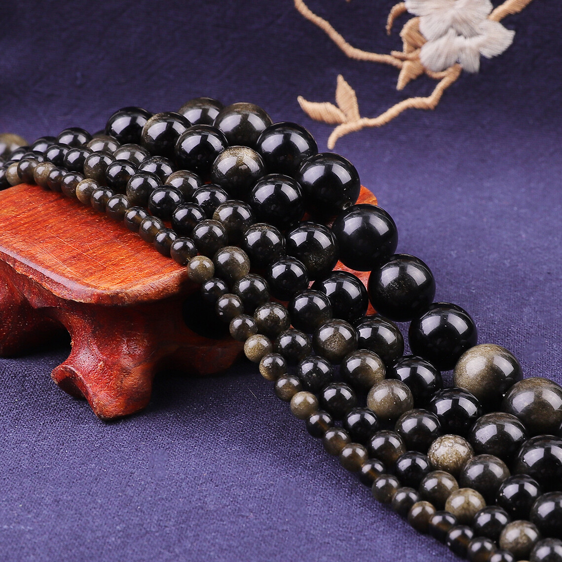 Natural Golden Obsidian Beads 4/6/8/10/12mm Pick Size Round Natural Stone Beads For Bracelet Making DIY Jewelry Necklace