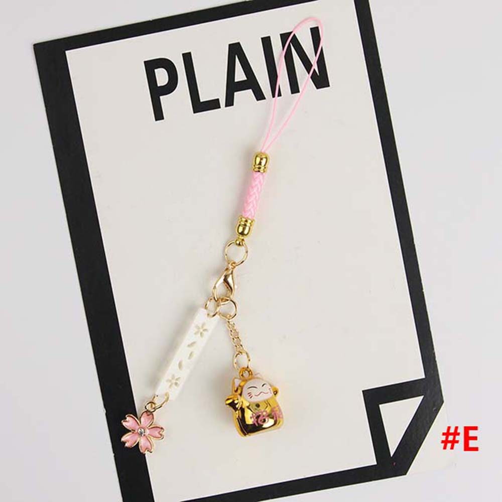 TUO29 Bell Cute Cat Charm Accessory Pig Bag Pendant Lanyard Lanyard Keychain Phone Pendant Key Ring Keys Holder