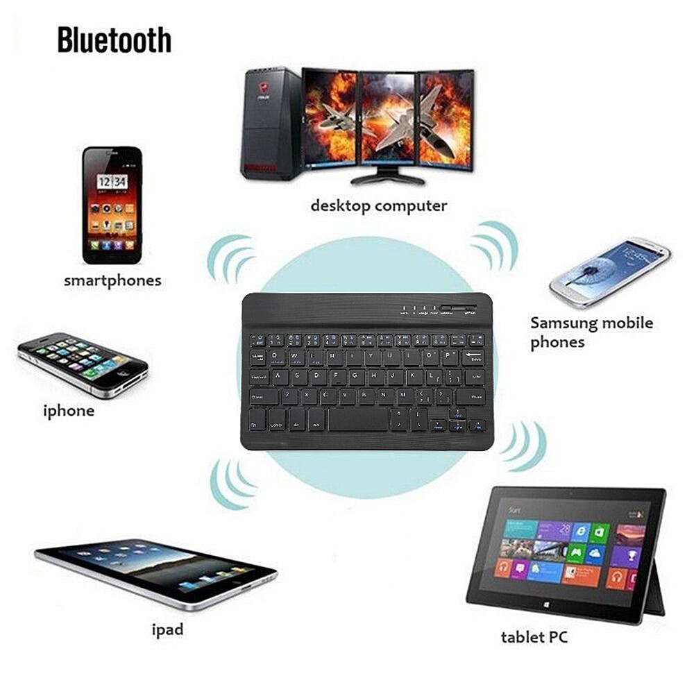 Slim Bluetooth Keyboard Wireless Thai Keyboard Rechargeable Portable Keyboard For Travel IOS Android Windows PC Macbook Tablet